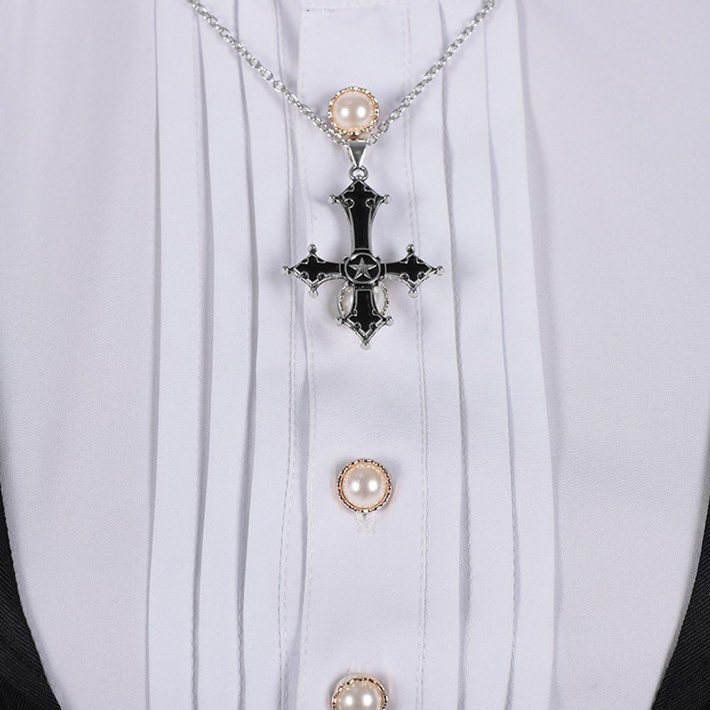 Wudaizhi Conjunto De Disfraz De Aterradora para Mujer, Vestido De Elegante para Adultos, Disfraz Religioso De Sacerdote para Halloween, Carnaval Y Fiesta De Cosplay.
