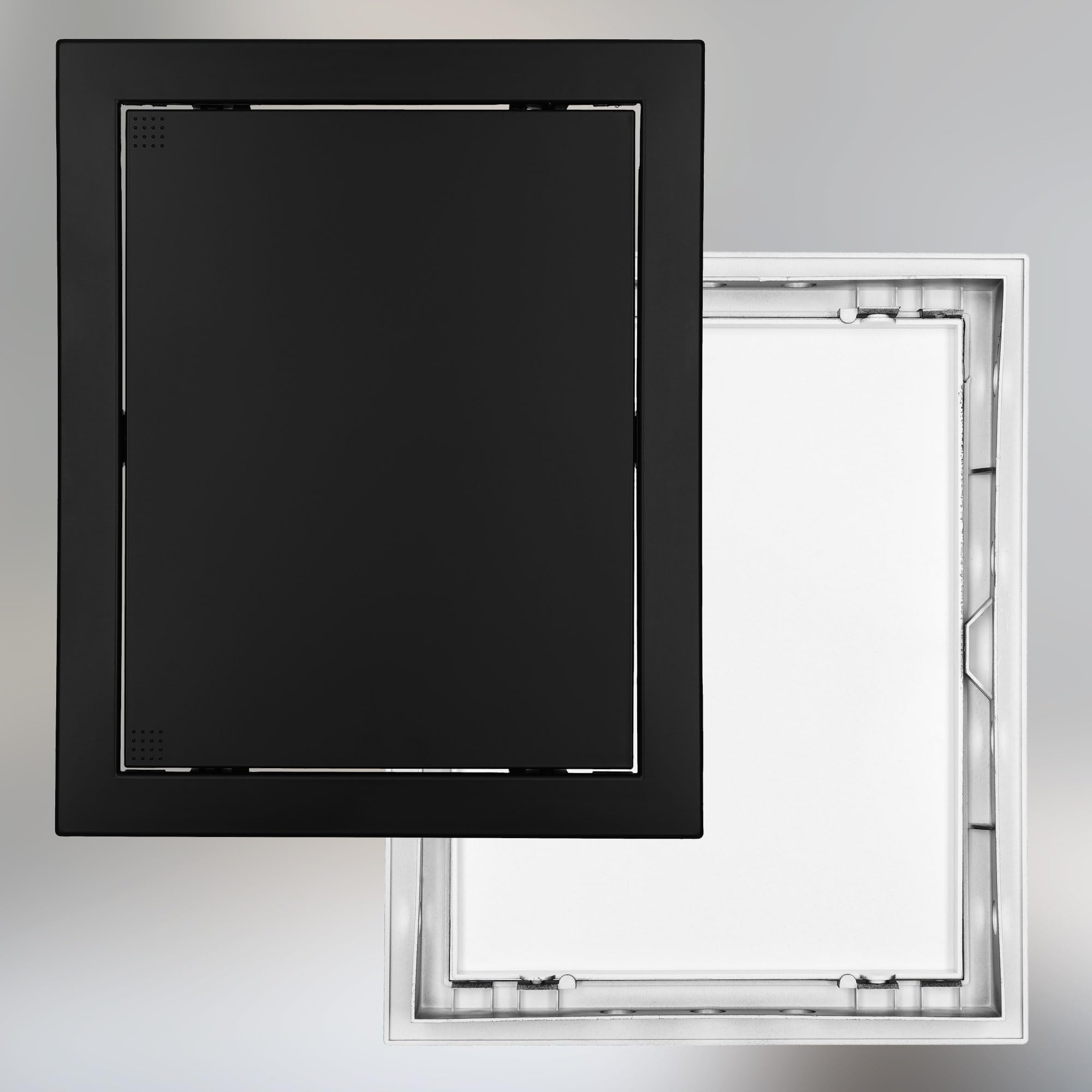 KOTARBAU® Puerta de revisión de 20 x 25 cm, para paneles de yeso, color negro, plástico, tapa de mantenimiento, tapa de revisión, tapa de servicio, puerta de revitalización