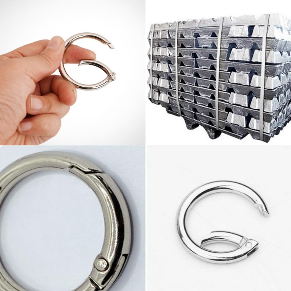 40 pezzi di anelli a moschettone rotondi, anelli a moschettone piccoli per lavori artigianali, accessori per borse, anelli a moschettone piccoli per fai da te (26 mm, argento)