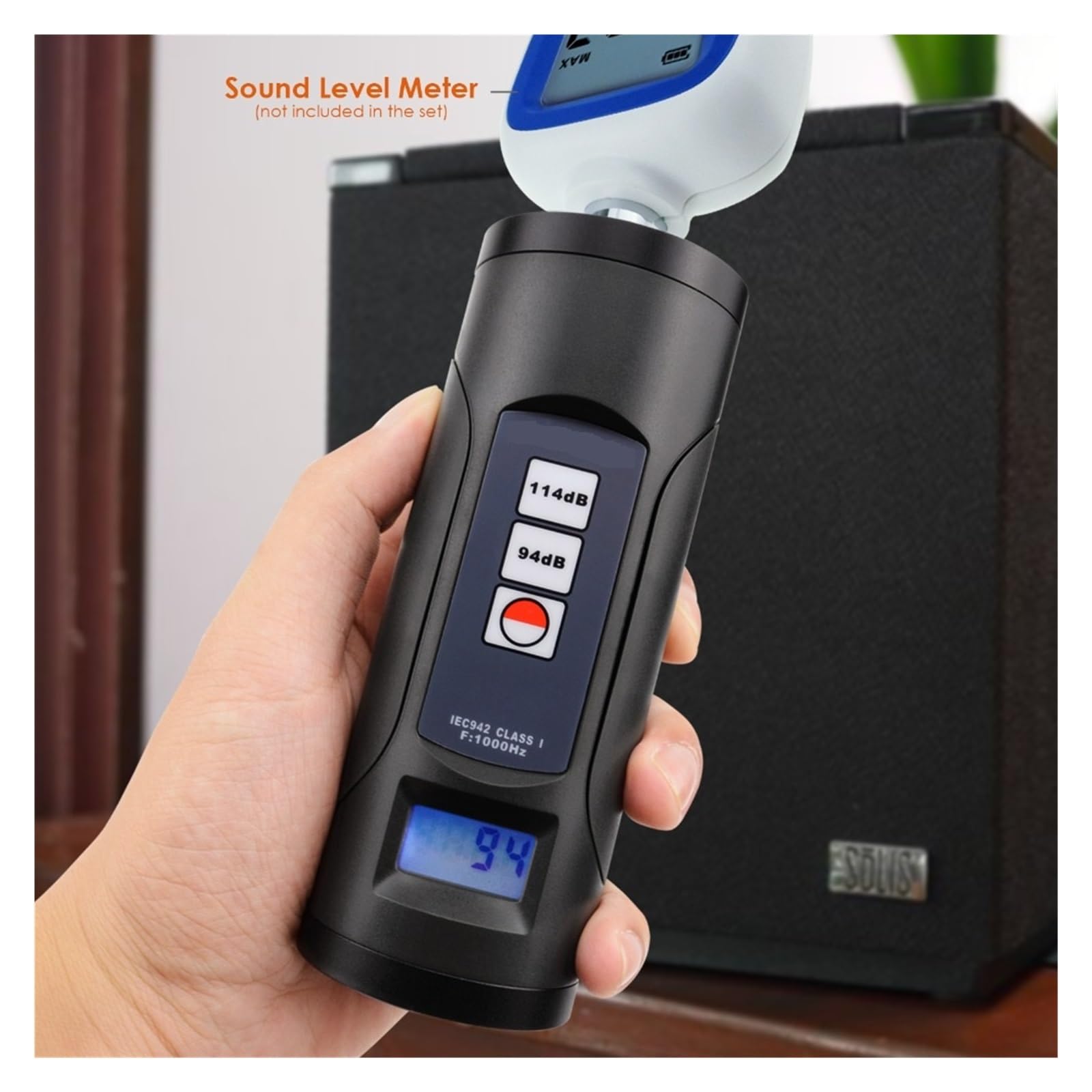 Calibratore Digitale del Livello sonoro 94dB e 114dB per microfoni da 1/2 Pollice e 1 Pollice, Strumento Professionale di calibrazione dei Decibel del Rumore