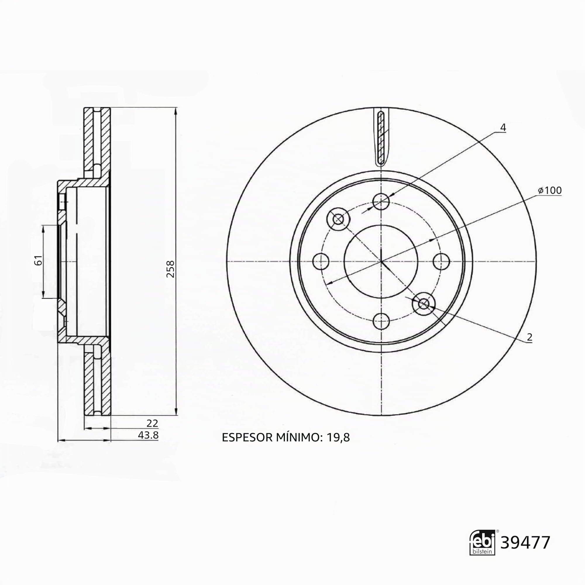 Febi bilstein 39477 - Discos de Freno (2 de freno, delantero)