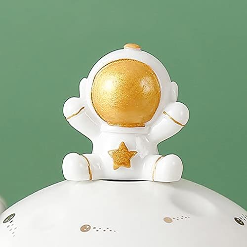 Miniatura 6 de Taza Kawaii de astronauta con diseño de planeta en relieve, bonita taza de café de cerámica, taza novedosa con tapa y cuchara para café, té, leche
