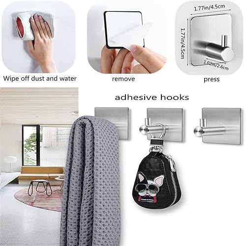 Miniatura 5 de szhdxsy - Juego de 6 accesorios de baño, toallero de acero inoxidable SUS 304 montado en la pared, incluye toallero de 16 pulgadas, soporte para