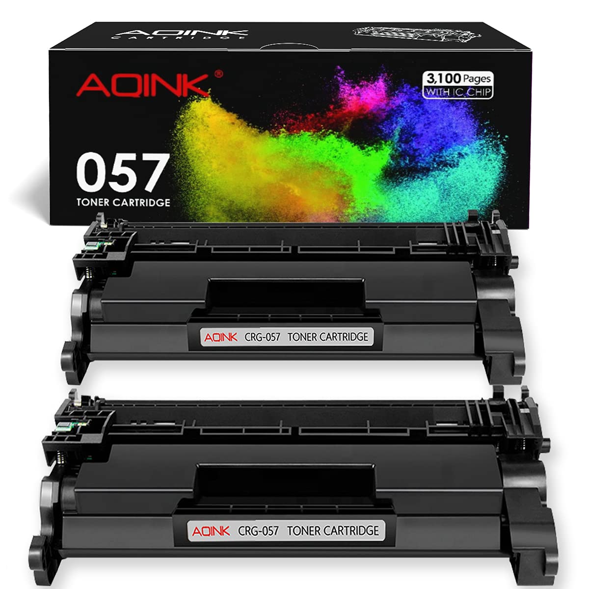 2-Pack 057 Toner Cartridge Replacement For Canon MF445dw MF448dw MF449dw Printers - High Yield Black Toner