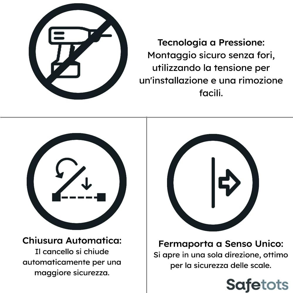 Bettacare Cancelletto per Animali con Chiusura Automatica, 68,5cm - 75cm, Bianco, Stretto, Cancelletto a Pressione per Cani e Cuccioli, Barriera di Sicurezza per Porte, Corridoi e Spazi