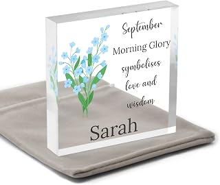 Personalised September Birthday Gifts, September Birth Flower, Morning Glory Gift, Birth Month Flower Gifts For Her Friend Sister, Mothers Day Flower, Encouragement Positivity Gift, With Grey Bag