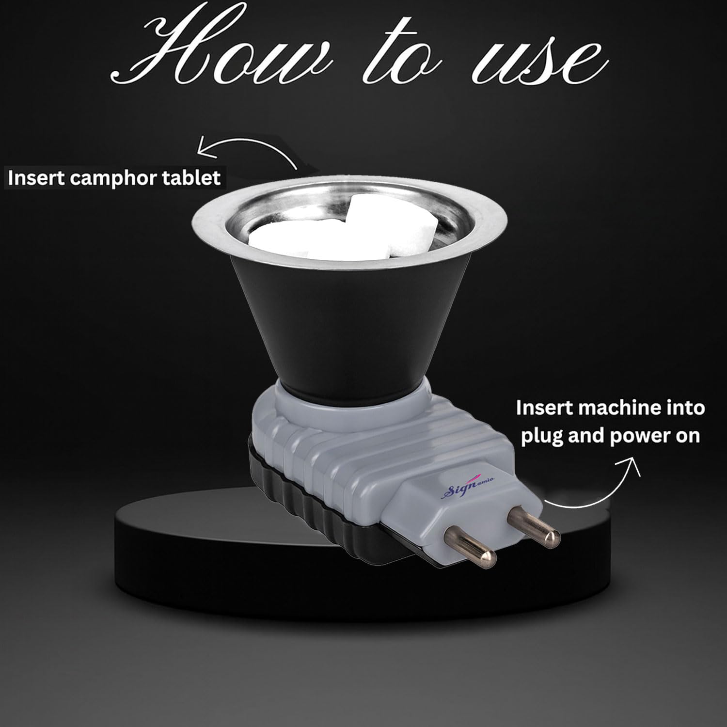 Signamio 2 Pcs Set of Home Fragrance Camphor Diffuser Burner Kapoor Dani Electrical, Aroma Oil Diffuser for Home 4