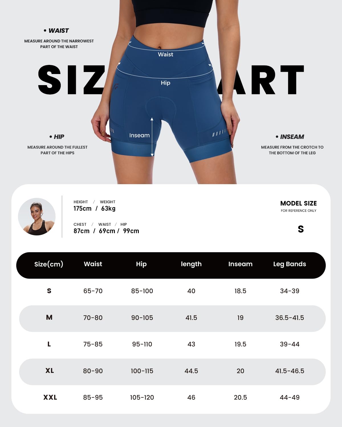 Sportneer Pantalones de ciclismo para mujer con acolchado en el asiento 4D acolchado