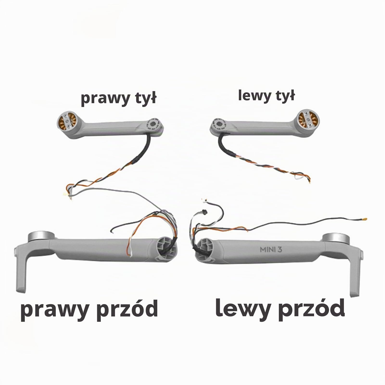 Zamiennik silnika ramienia do DJI Mini 3 Drone Quadcopter Arm Motor Assembly Części naprawcze (przedni prawy)