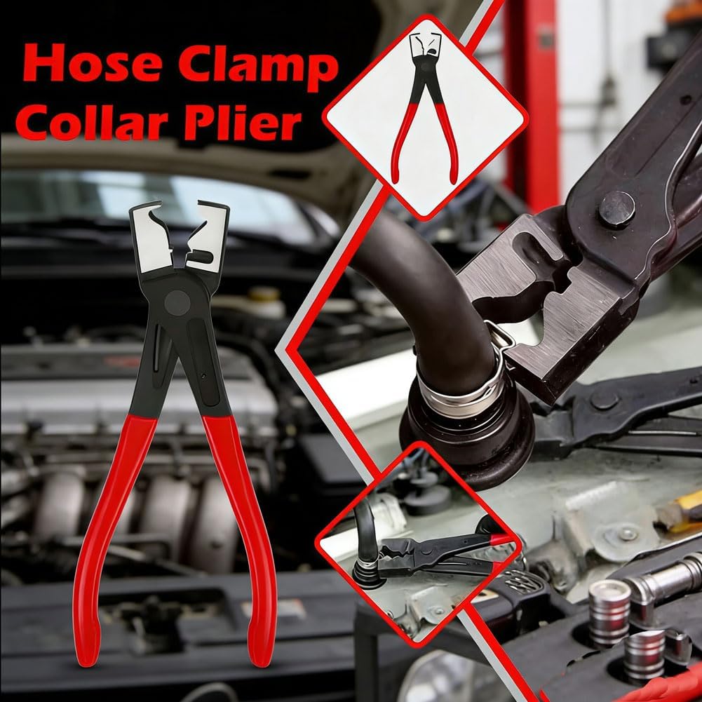 Professional Hose Clamp Kit, 4 PCS Hose Clamp Pliers, Automotive Connector Removal Tool, Oil Filter Pliers, Fuel Line Disconnecting & Dismounting Tool Set for Automotive Maintenance (E)