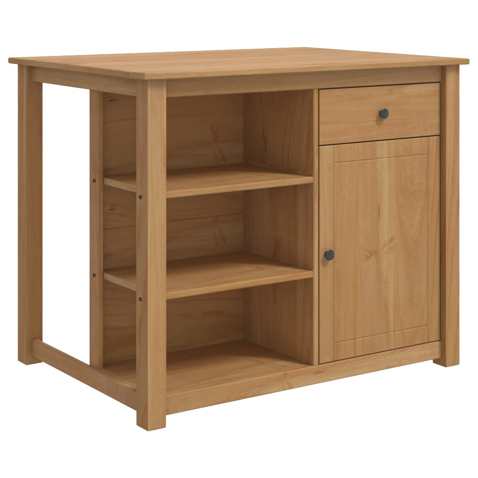 Set di isole da cucina, 2 pezzi, in legno massello di pino e cera