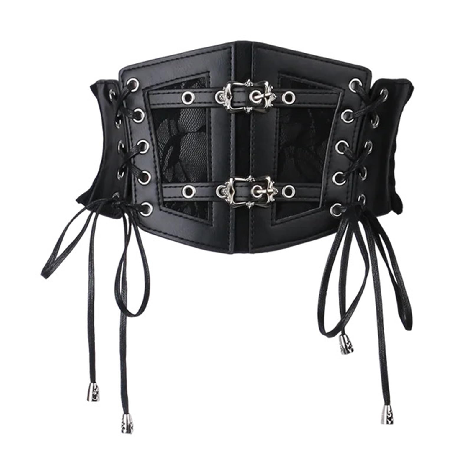 YXADGML Corset Belt Lace Elastic Retro Pin Buckle Ladies's Cummerbunds Girdle Tie Rope Wide Multi Size Belts For Women On Shirt Dress Girdle Corset(Black,XXL 104cm)
