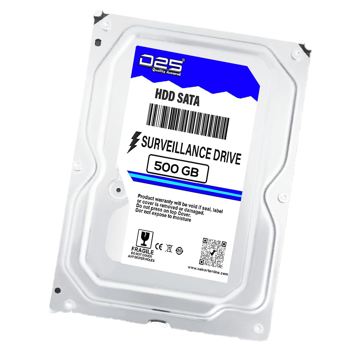 D25 Blue Sata Video 500GB Hard Disk for All 4 Channel, 8 Channel, 16 Channel, 32 Channel, CCTV Camera DVR | 500 GB SATA 3.5 Inch Desktop Surveillance Internal Hard Disk Drive