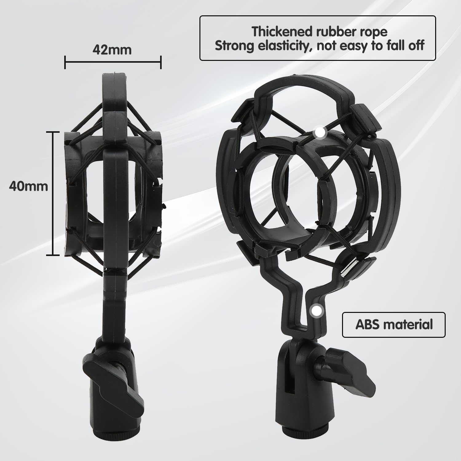 Stojak na mikrofon z pająkiem do mikrofonu, uchwyt na mikrofon o średnicy 40 mm-48 mm, regulowany mikrofon antywibracyjny, wysoce izolujący uchwyt amortyzatora do transmisji konferencyjnych