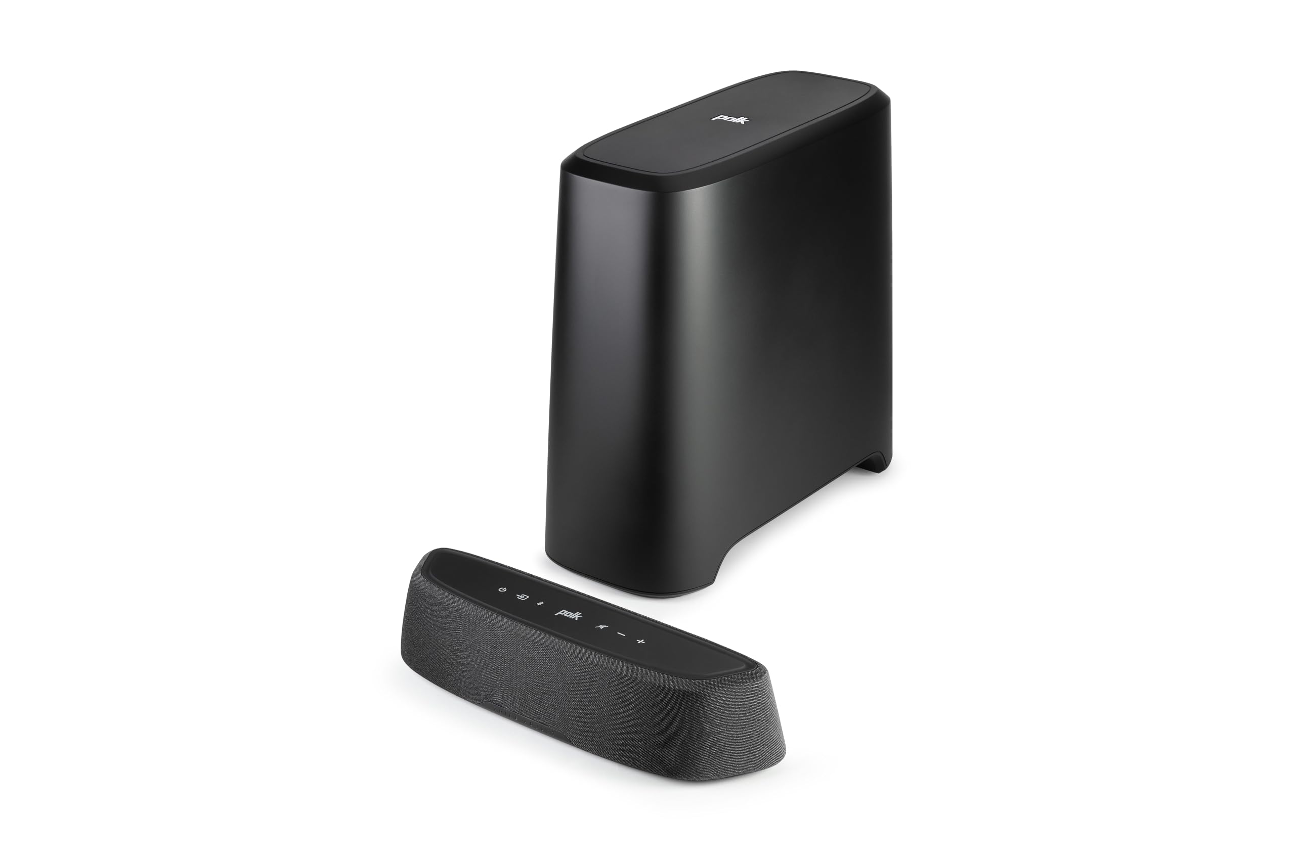 Polk Audio MagniFi Mini AX Barre de Son Ultra-Compacte avec Subwoofer sans Fil, Dolby Atmos, DTS:X, HDMI eARC, Bluetooth, AirPlay 2, Google Chromecast - Noir