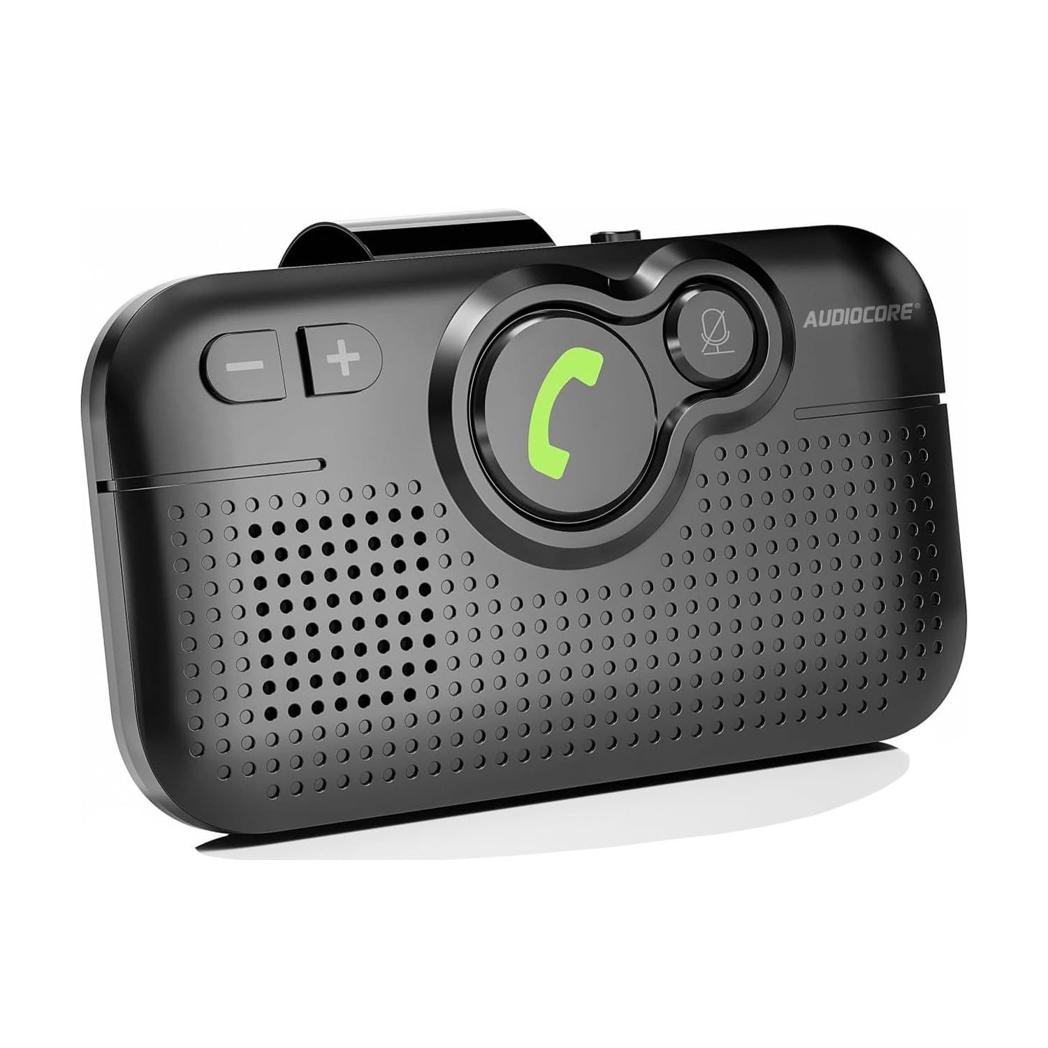 Audiocore AC475 Bluetooth-Freisprecheinrichtung für das Auto, Bluetooth 5.0, A2DP, DSP, Geräuschunterdrückung, Autostart, Vibrationssensor, Kopplung von 2 Geräten, schwarz