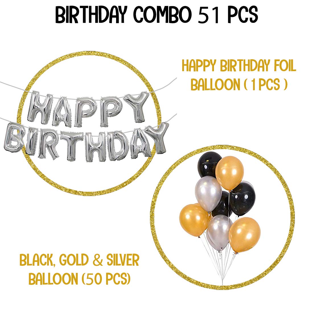 Party Propz Helium Letters Foil Balloon Banner, Metallic Rubber