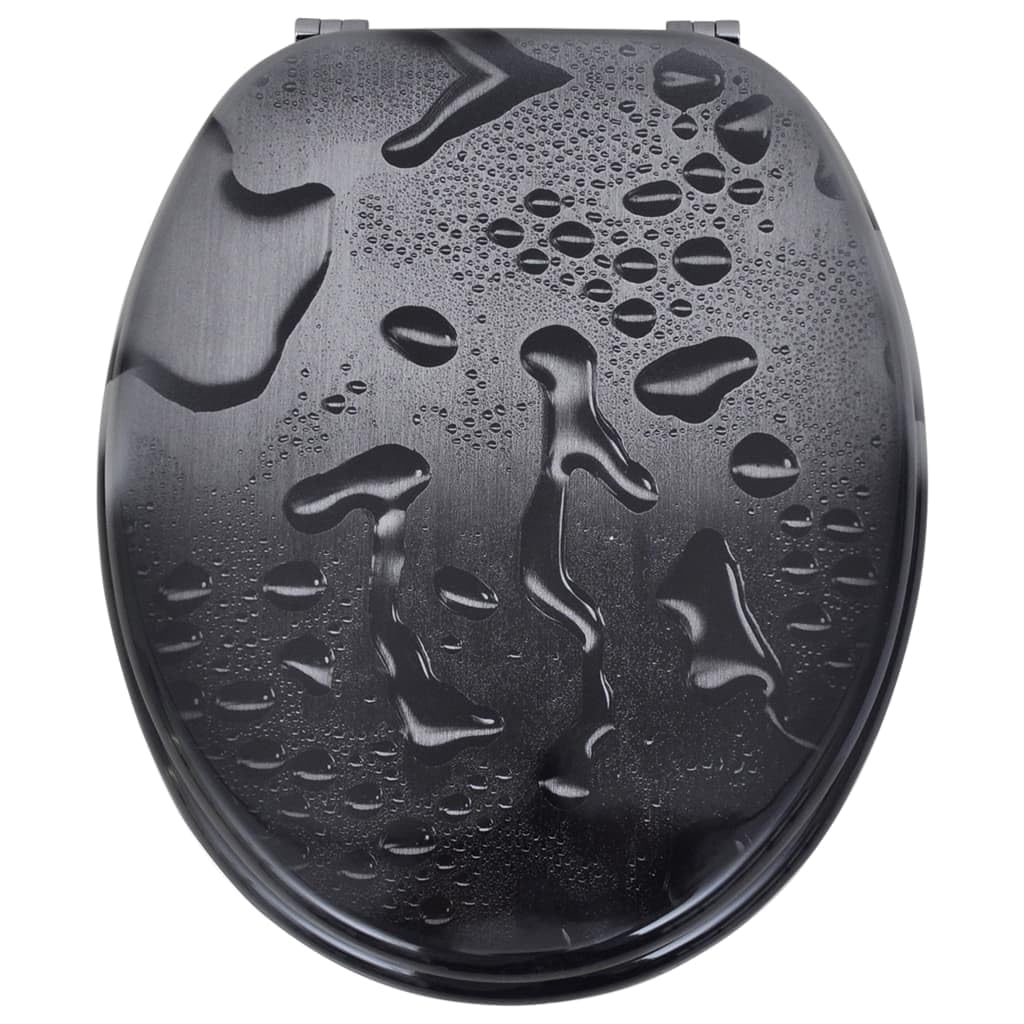 Set di 2 sedili anteriori per WC con coperchi in MDF a goccia d'acqua 02_0002952