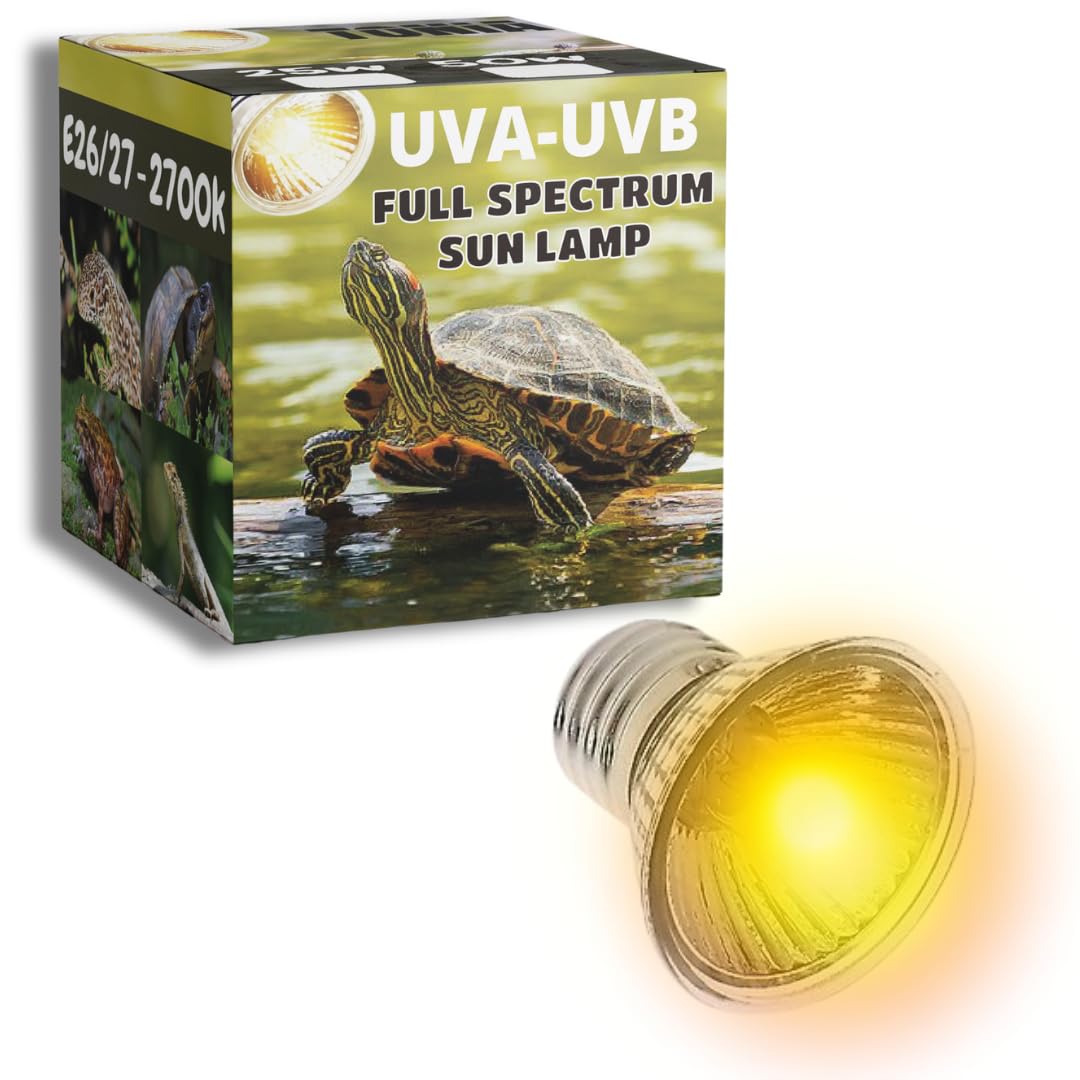 Tonia Bombilla UVB 3.0 25W y 50W - Luz Solar de Espectro Completo para Reptiles y Anfibios (1, 25w)