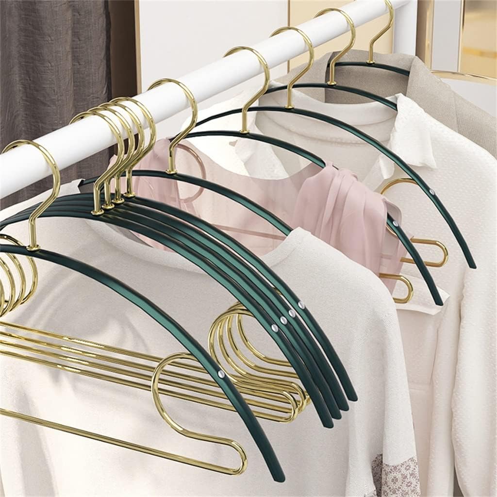 5pcs Aluminum Alloy Wardrobe Space Saving Clothing Hanger Drying Sweater Shirt Storage Rack(White-Fruit peach5)