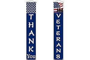 Thank You Veterans Hanging Banner for Memorial Day and Veterans Day