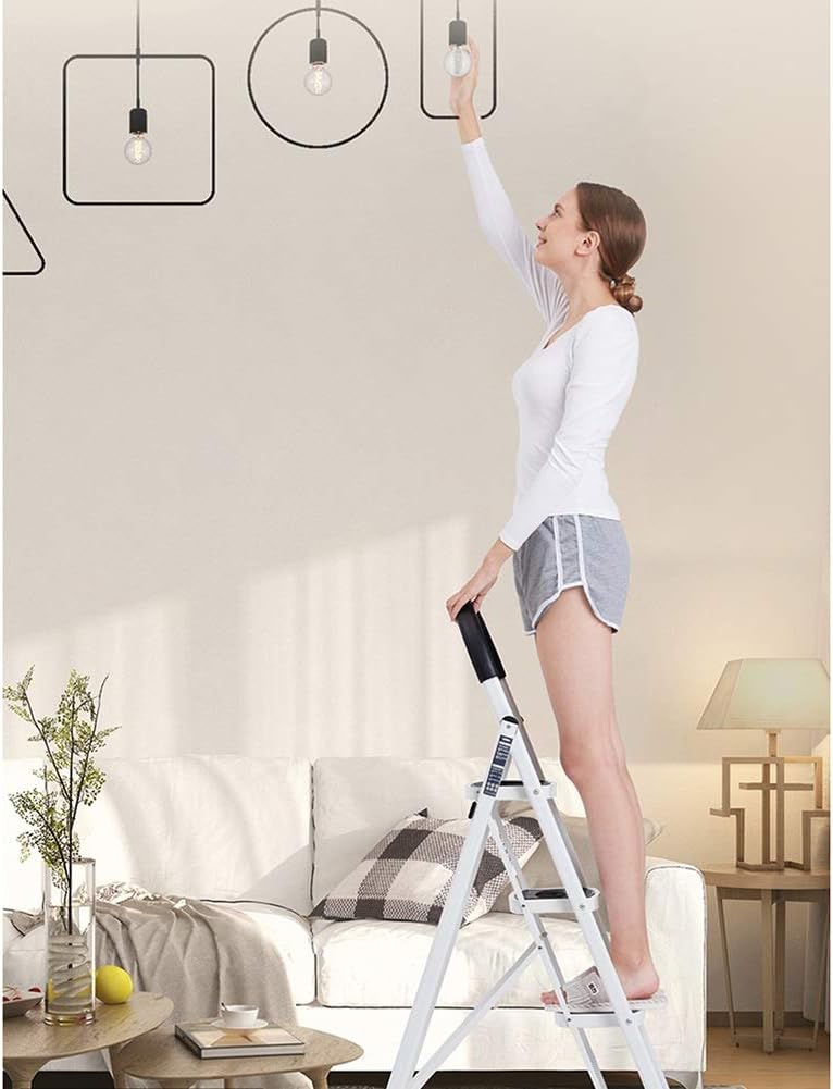 Folding Step Ladder Multifunctional Folding 3 Or 4 Steps Ladders Multipurpose Step Ladder, Non-Slip Pedal, Household Garden Building Safety Ladder (Size : 3 Steps)