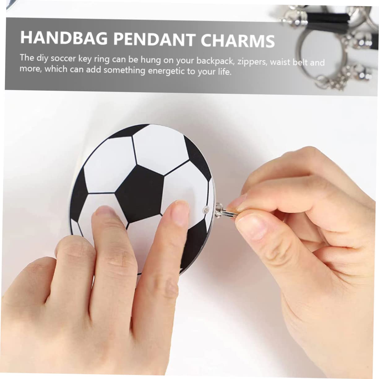 Vaguelly 20juegos Llavero De Fútbol Acrílico Llavero De Balón Deportivo Diy Decoración Balón De Fútbol Para Fiestas Deportivas