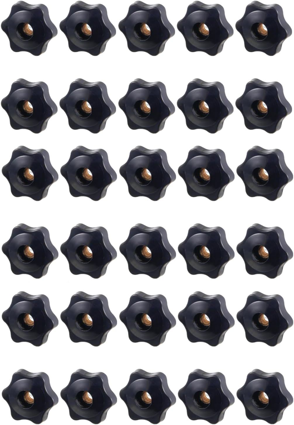 30 Pcs 1/4-20 Star Knobs, 1/4"-20 T Track Hex Star Thread Knob Nuts