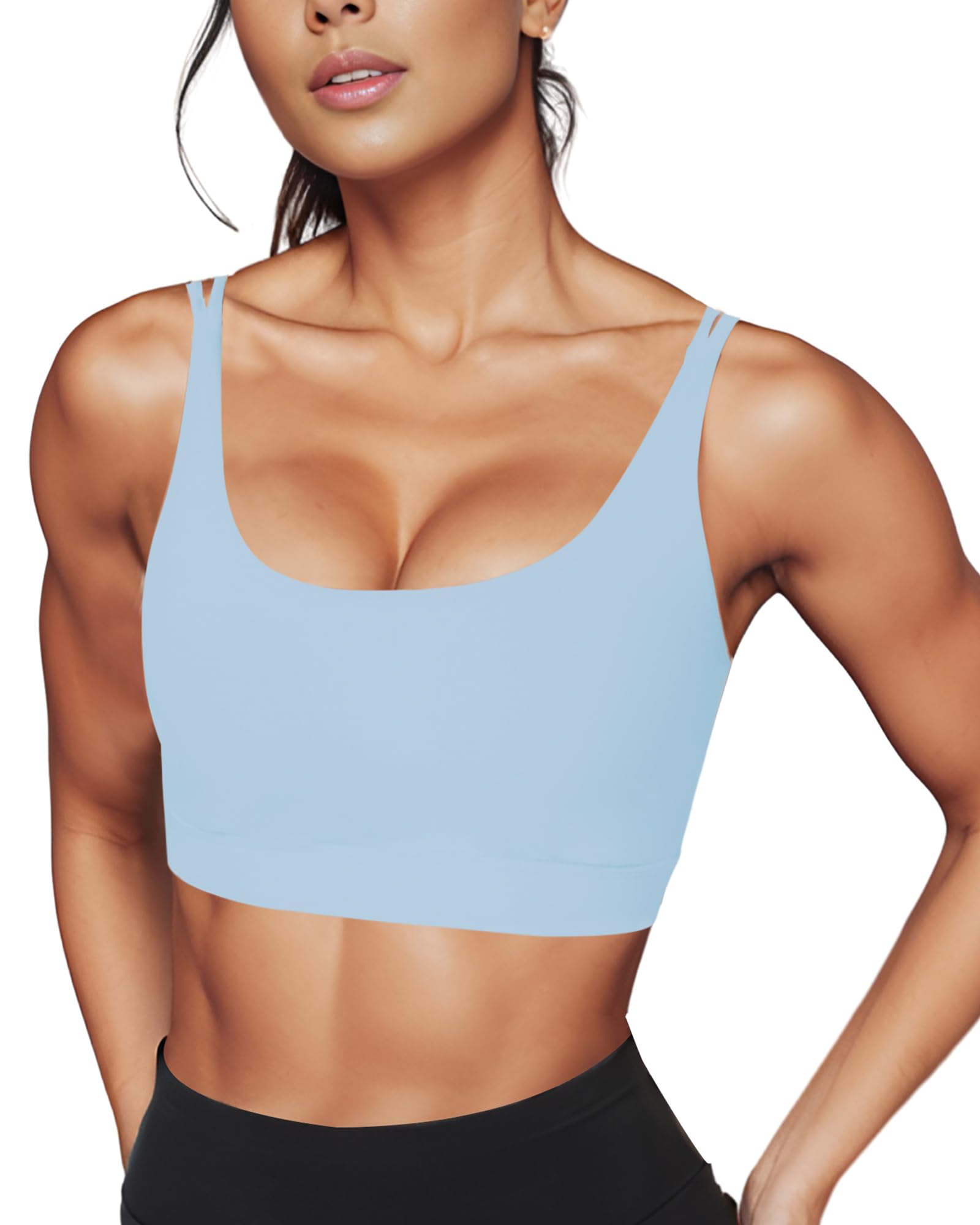 As Fairy Sports Bra, Seamless Yoga Bra with Removable Cups High Impact, Sexy Backless Quick Dry Workout Bra