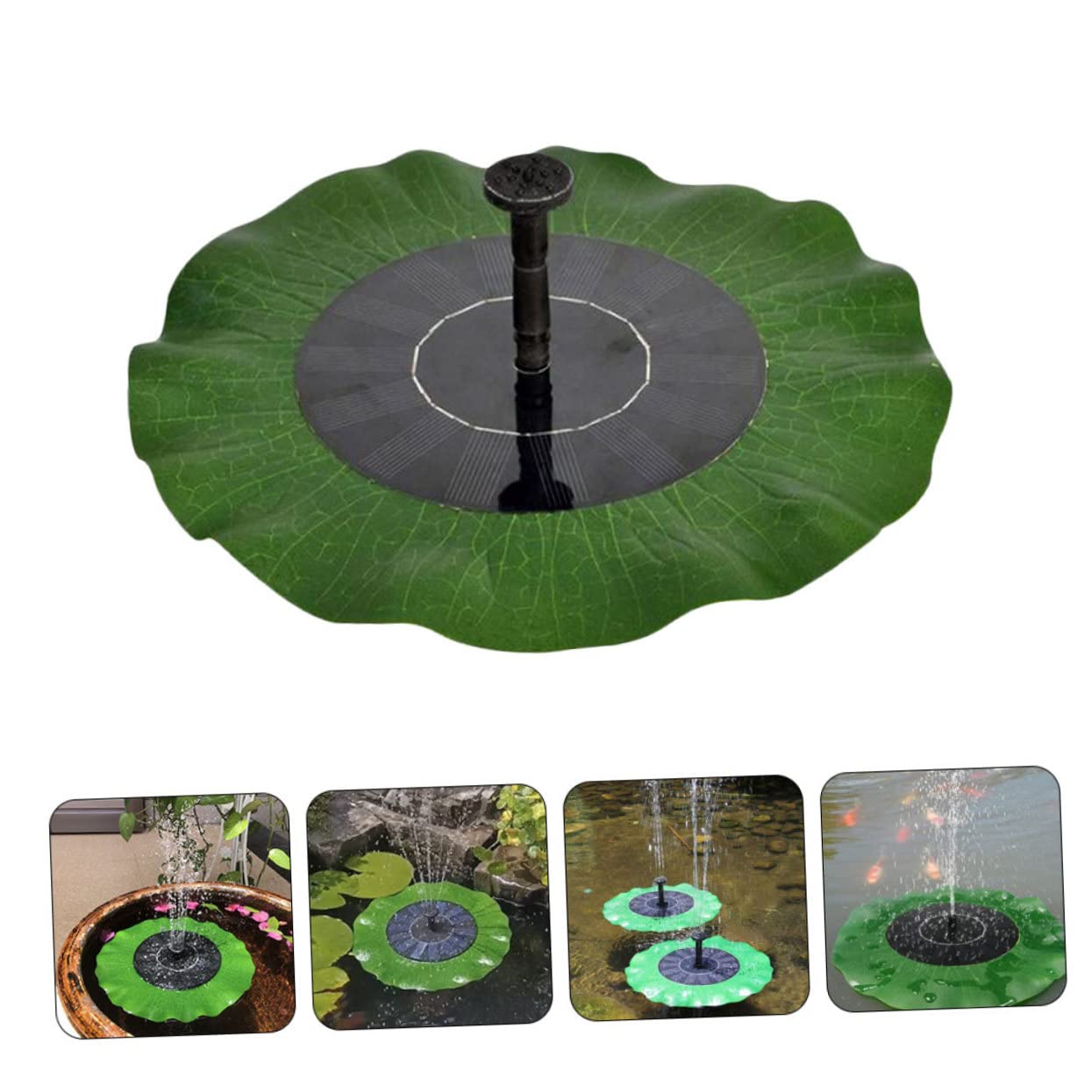 Fuente Solar de Hoja de Loto para Estanque, 1 Juego Abs