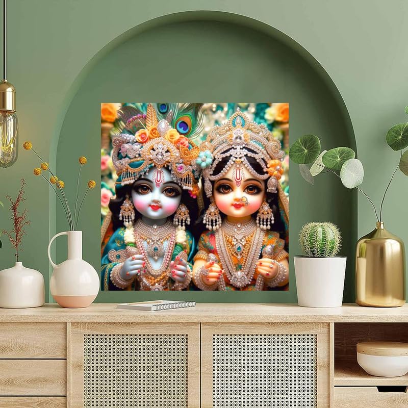 Image of British Terminal Cute little Bal Gopal Baby God Krishna| Kanha Ji | Laddu Lord Makhan Chor Painting Religious Poster for Pregnant Women for wall (matt thin vinyl,sticker,multicolor,unframed)| bj246