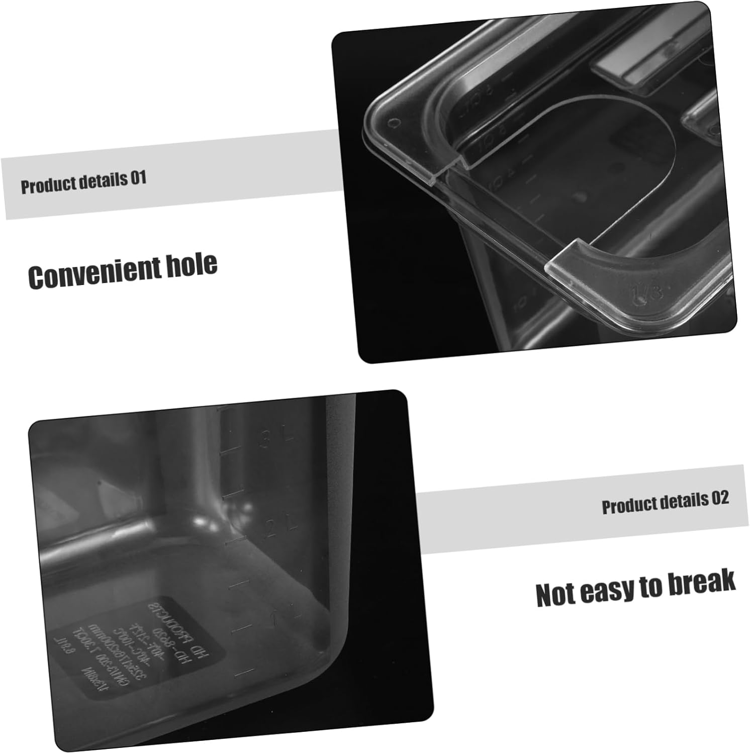 Garneck Sous Vide Cooking Container Transparent Storage Case for Household Slow Cooker Ergonomic Design Minimizes Heat Loss Easy to Clean Long-lasting Use