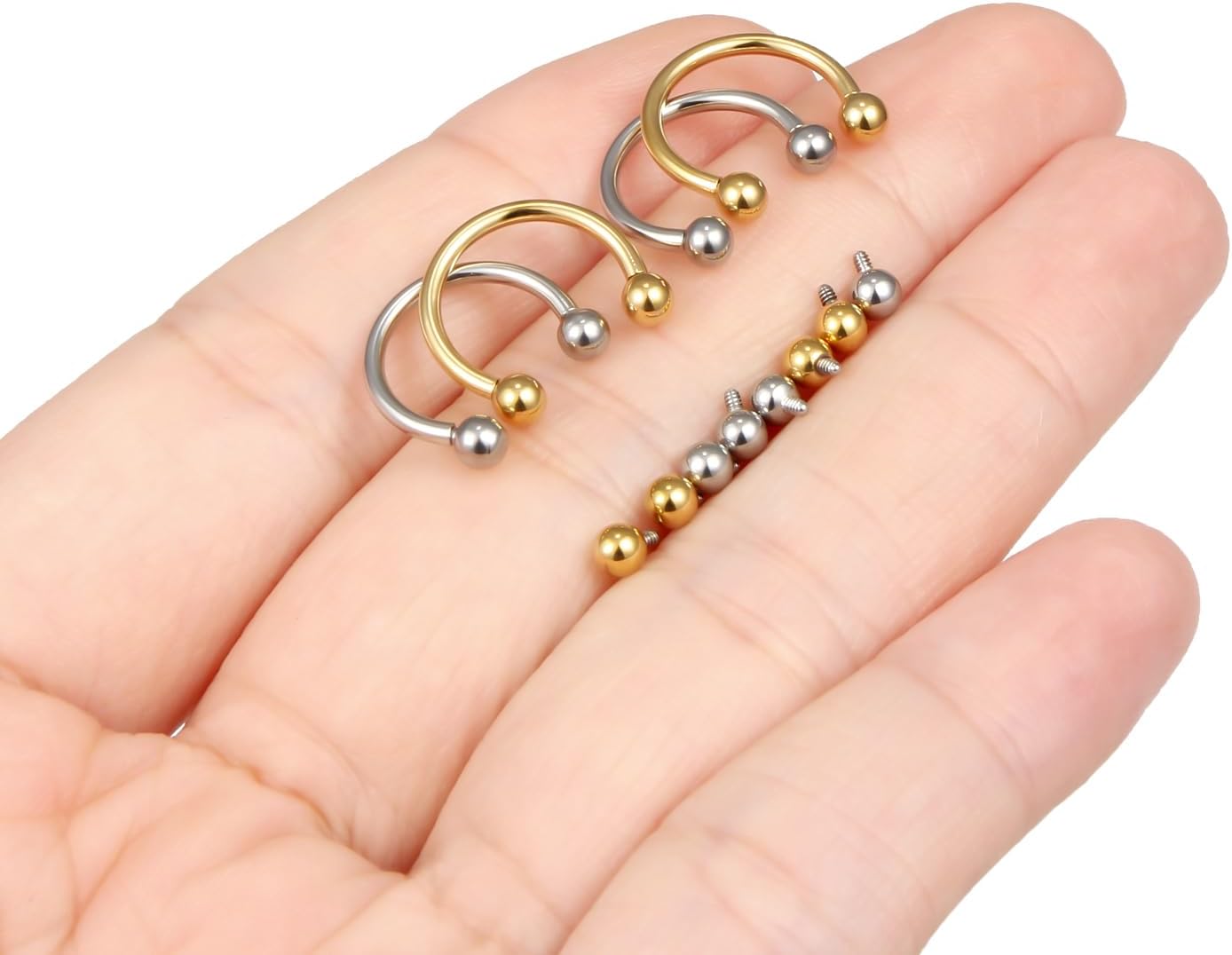 Lcolyoli 16g Septum Rings Internally Threaded Surgical Steel Septum Jewelry Lip Rings Hoop Labret Jewelry Horseshoe Earrings Daith Piercing Jewelry for Women Men - Image 4