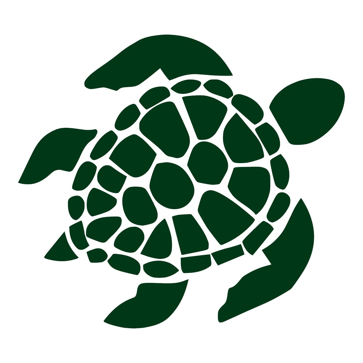 Sea Turtle [Pick Any Color] Vinyl Transfer Sticker Decal for Laptop/Car/Truck/Window/Bumper (2in x 1.8in [40-Pack], Dark Green)