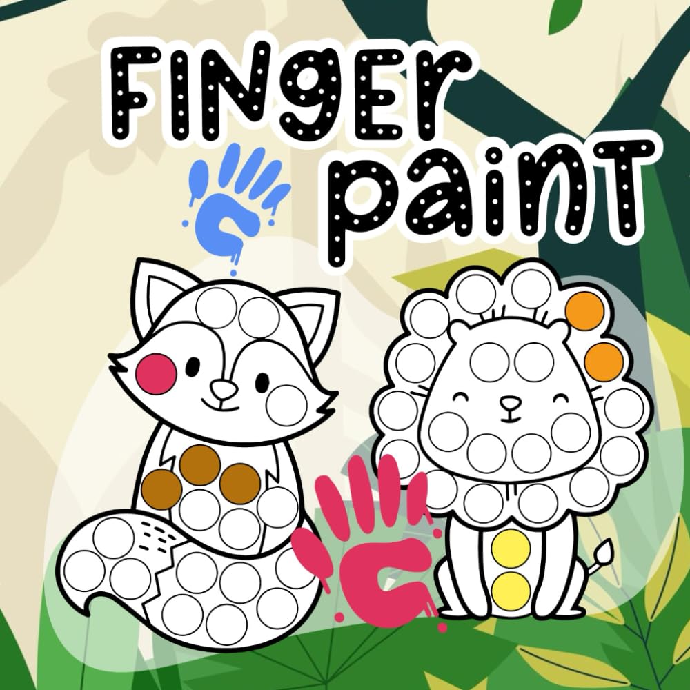 Finger paint Dot marker book, activity for toddlers craft creative coloring fill the dots for kids age 2-5