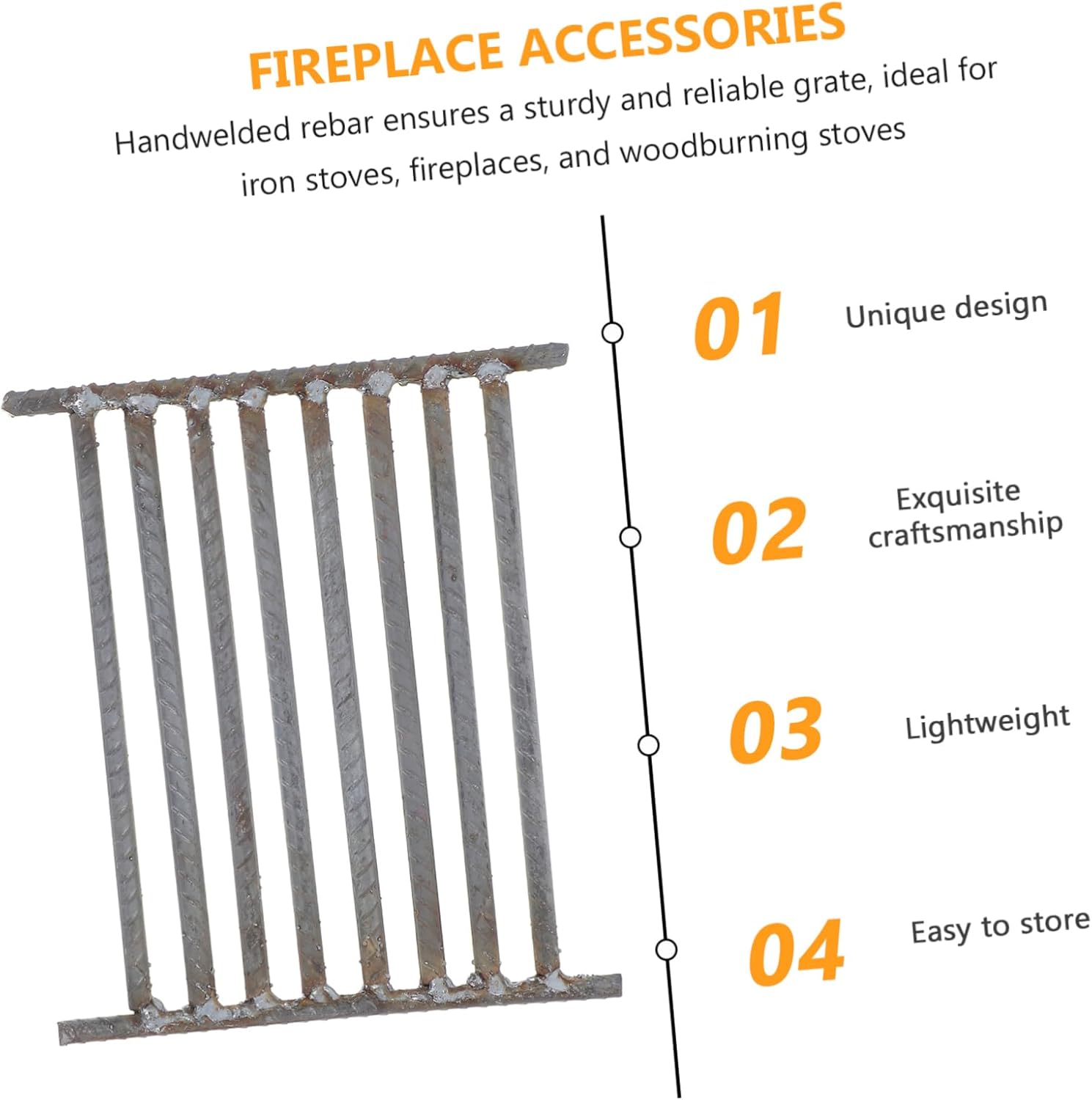 UKCOCO Heavy Duty Iron Grill Grate for Outdoor Fire Pits and Camping Firewood Burning Rack for Stove Replacement Uniform Heat Distribution Secure Grip Design