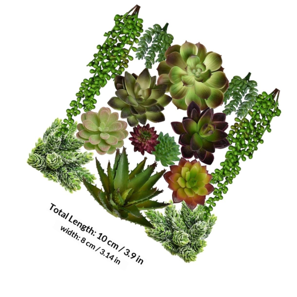 Veemoon 14 Pièces Plantes Artificielles Pot Succulentes Décoratives Vertes pour Compositions Végétales Intérieures et Extérieures Plusieurs Styles