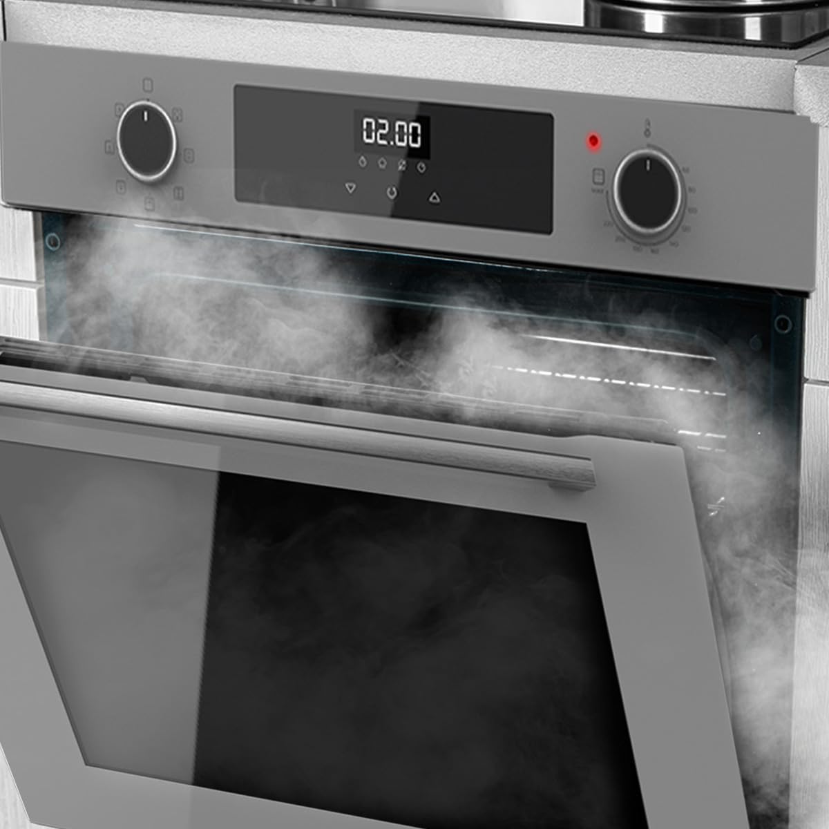 Cecotec Bolero Hexa M226000 Multifunktionsofen, integrierbar, 60 cm, Glass Grey A. 2800 W, 72 l, 7 Funktionen, Grillmodus, Fan Assisted Grill, Konvektionsmodus, Defrost, Steam Base X2, Steam EasyClean