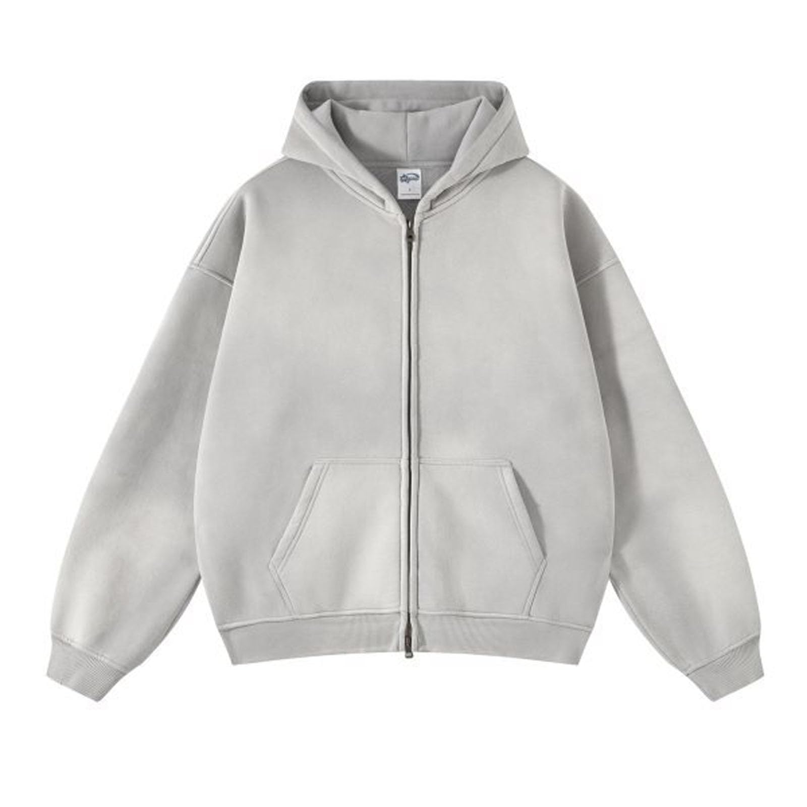 Felpa da uomo in pile, oversize, Y2k, Hip Hop, con cappuccio, con cerniera, basic, unisex, con cappuccio, taglie forti, stile vintage, con cappuccio