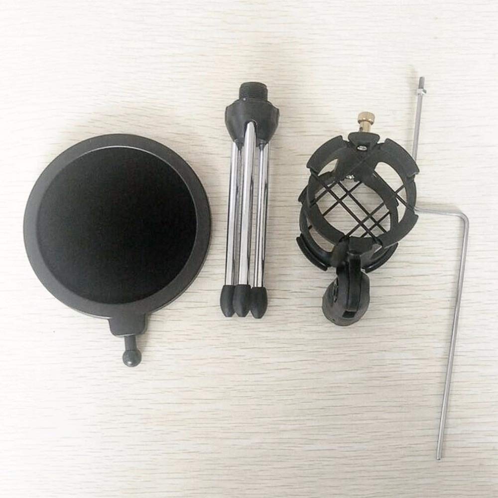Supporto per treppiede per microfono pieghevole Staffa per microfono da tavolo con supporto antiurto Clip per microfono e supporto per microfono Supporto antiurto
