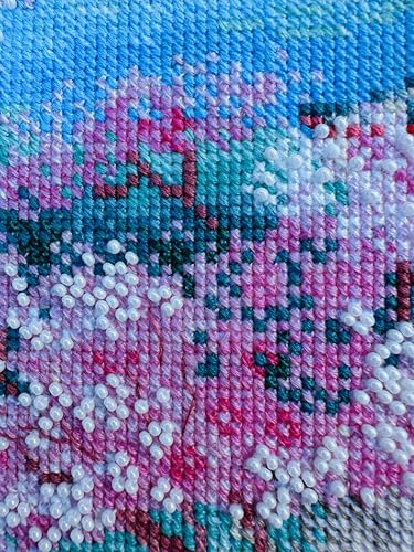 Image of RIOLIS - Sakura. Pagoda 1743, Cross Stitch Kits 7,09 inch x 9,45 inch, Cross Stitch Kits for Beginners & Advanced, Crossstitching Kit Adult, Embroidery Counted Stitching Kit