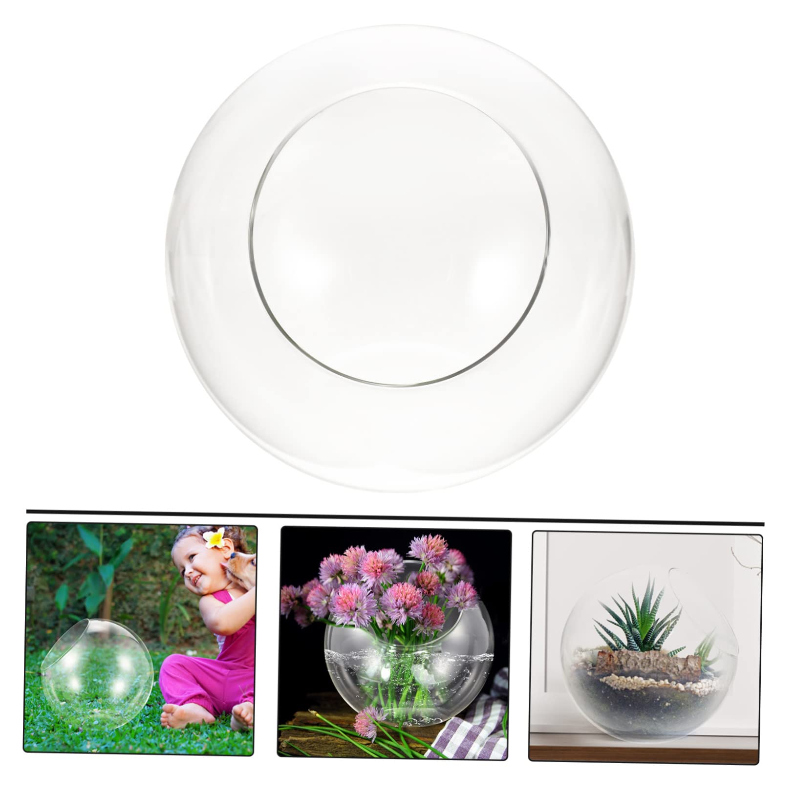Toddmomy Terrarium in Vetro Trasparente a Bocca Obliqua, Vaso Decorativo Fai-da-te per Piante Grasse e Bromelie, Elegante per Matrimoni e Compleanni