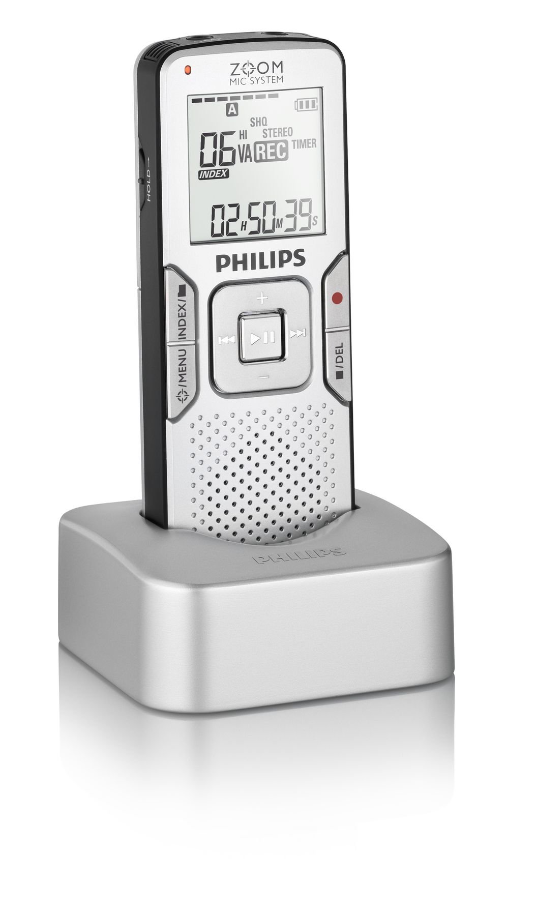 Philips LFH0868/00 Voice Tracer Digitaler Recorder Diktiergerät USB-Dockingstation mit Zoom Mic System