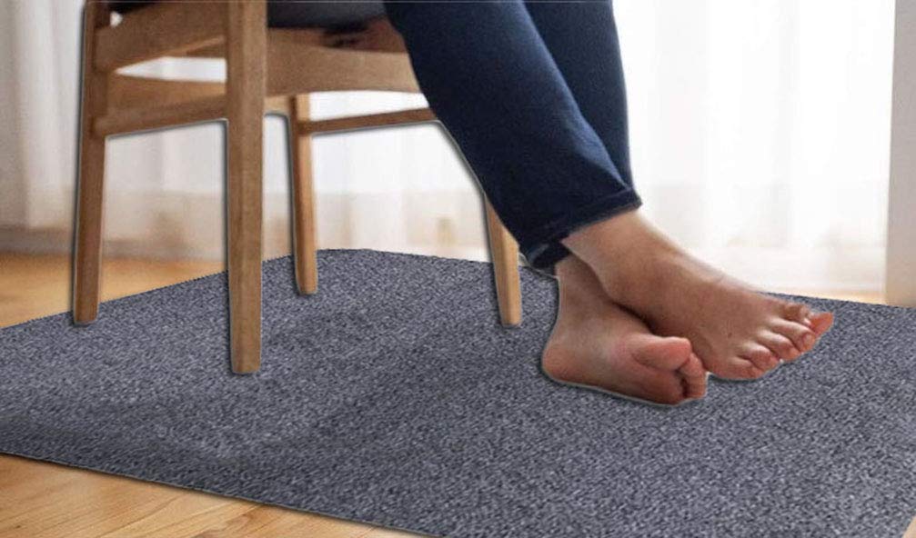 Büro-Stuhlunterlage Rutschfest – Bodenschutzmatte 140x90 Cm, 4 Mm Dick, Dunkelgrau, Faltbar Für Teppich & Holzboden