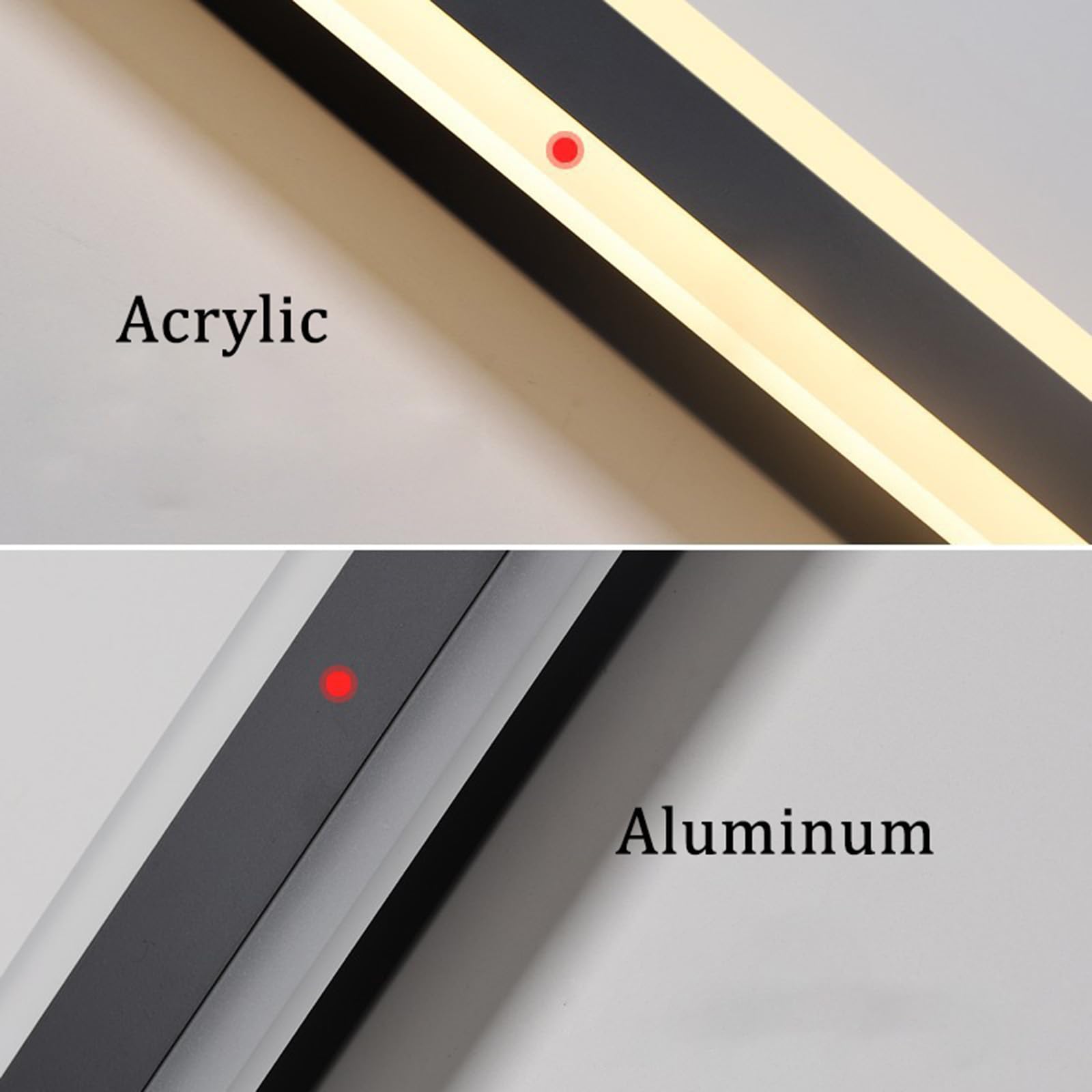 LED Außen Lange Wandleuchten IP65 Wasserdicht Dimmbar Wandlampen Wandbeleuchtung mit Fernbedienung Modern Aluminium Innen/Aussen für Gärten Villa Terasse Korridor Schwarze 3000K-6500K (D,60cm)