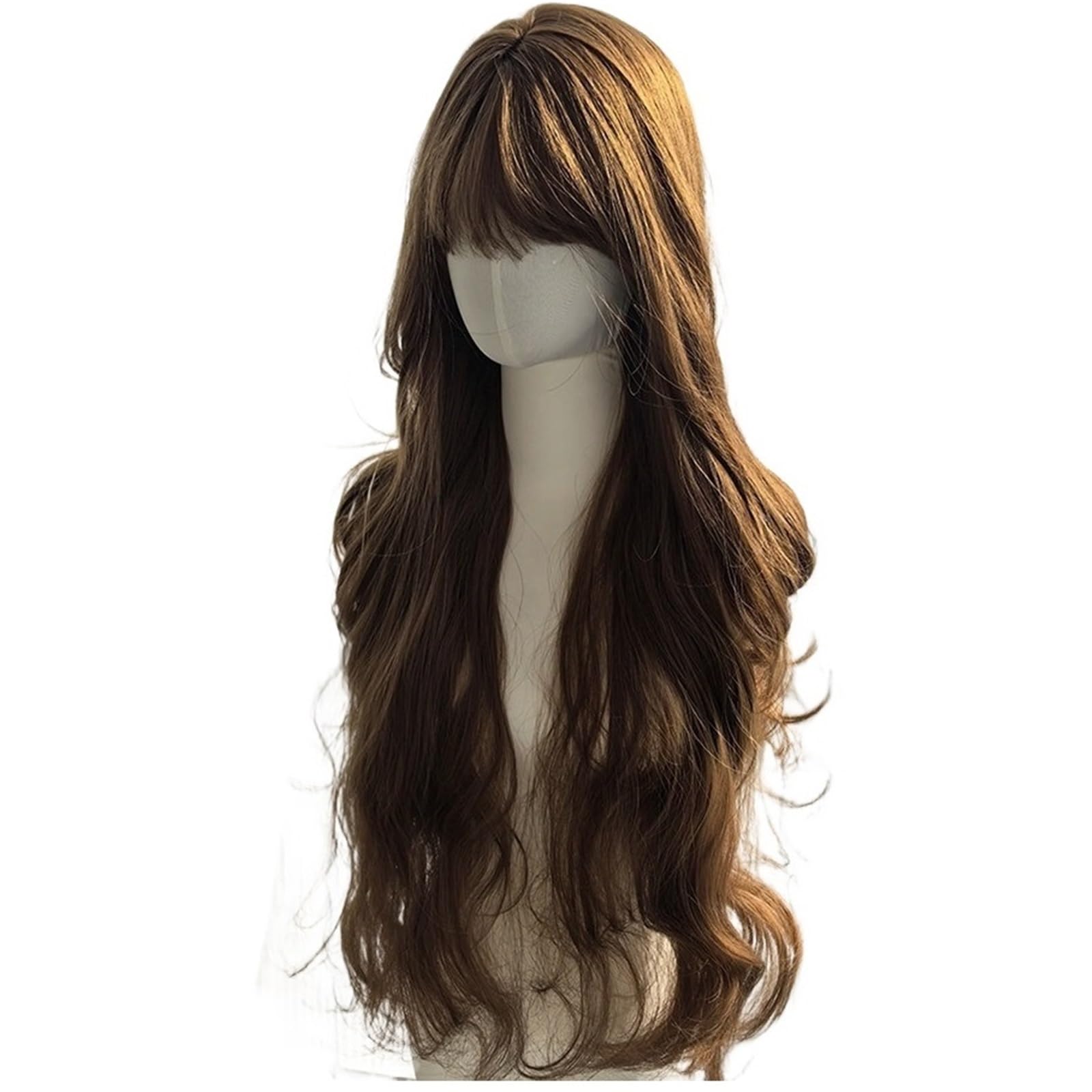 Libangrong-888 Women's One Color Wigs Long Curly Hair Wig, Air Bangs, Big Waves, Fluffy Styling, Natural Wig