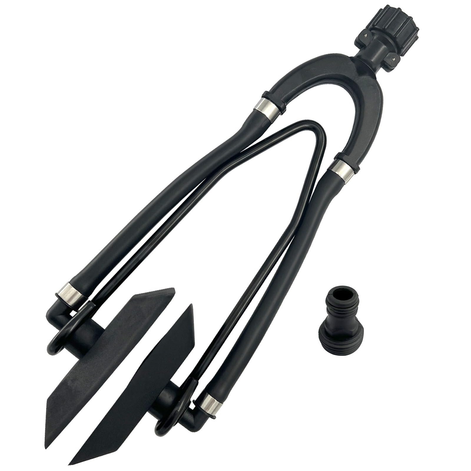 THE WHITE SHOP Dual-Flow Motor Flusher Dual Water Feed Boat Motor Flusher Rectangular Cup Muffs with Hose Fittings Flush Kit - Marine Outboard Engine Flushing