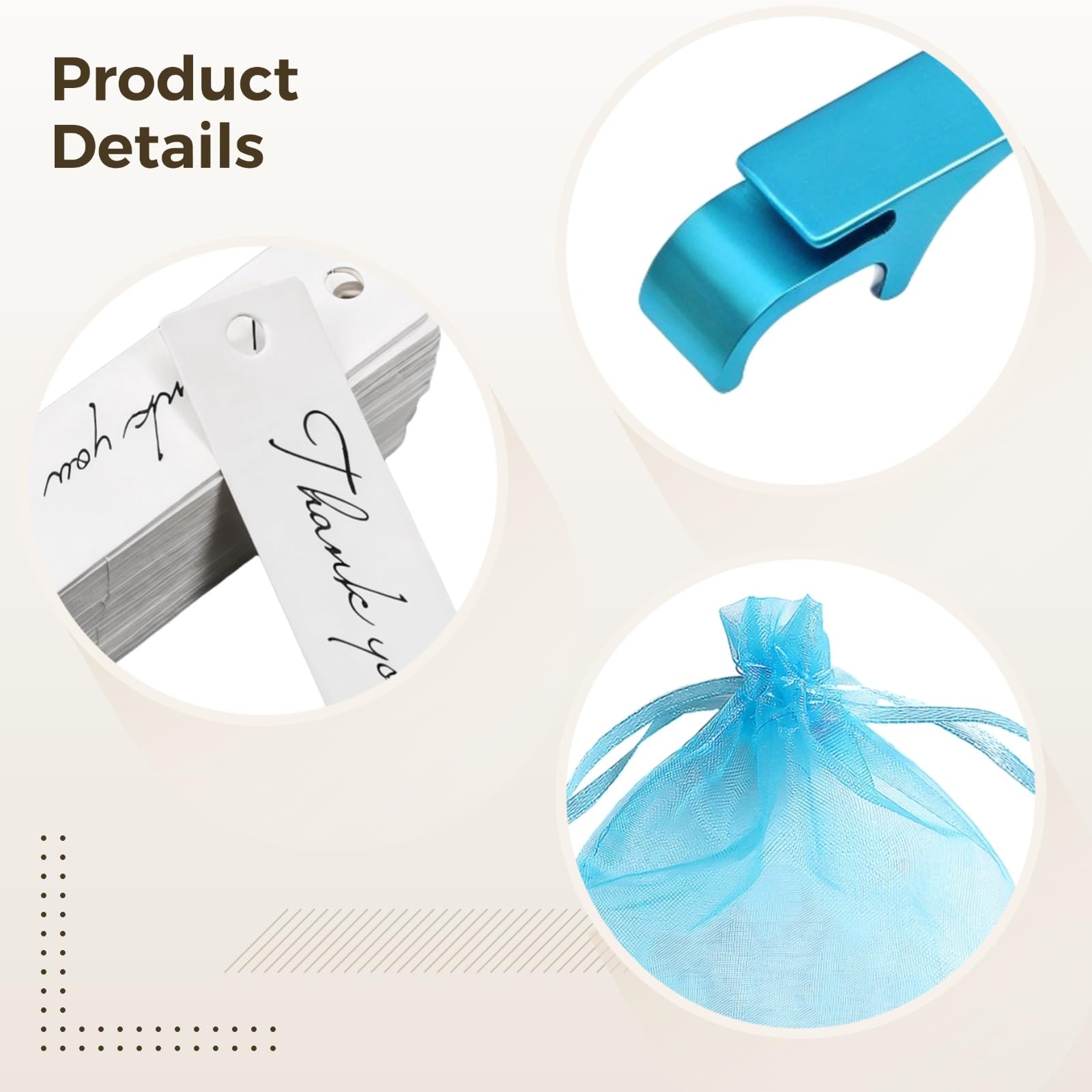 50 Stück Flaschenöffner als Partygeschenke, Aluminium-Schlüsselanhänger für Babyparty und Hochzeit, mit Dankeskarten und Organza-Beuteln, Erinnerungsstücke für Gäste