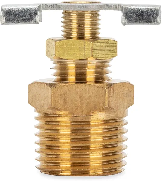 Camco ½" RV Water Heater Replacement Drain Valve - Replace Your RV Water Heater Drain Valve - Simple and Easy Installation - Durable Brass Construction - (11703)