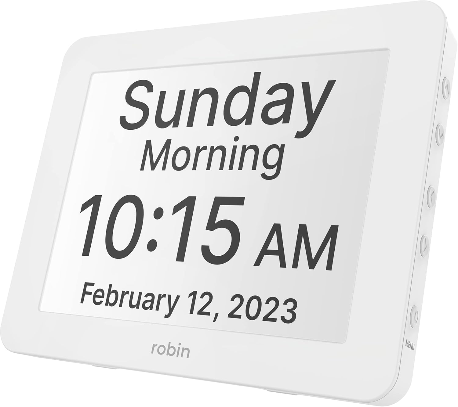 Robin Clock with Day and Date for Elderly, Clocks for Seniors, Dementia